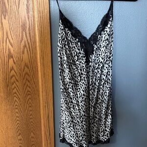 Victoria's Secret Black and White Animal Print Chemise